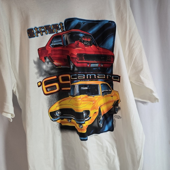 Vintage Y2K Street Smart Chevrolet Camaro 1969 Mens XL Off-white T-shirt NWT VTG - Picture 4 of 8